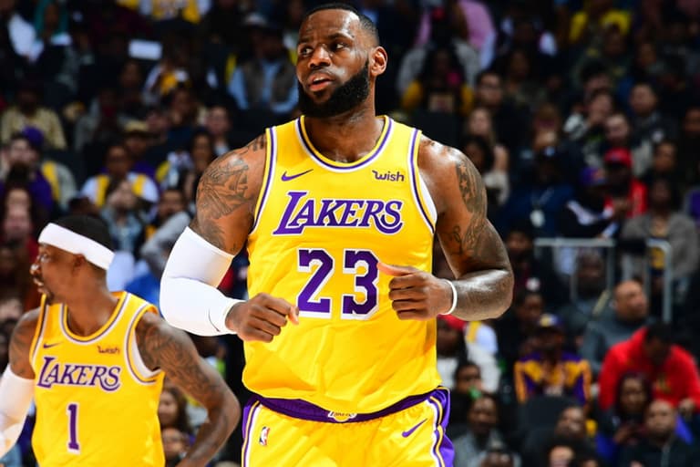 LeBron James on court