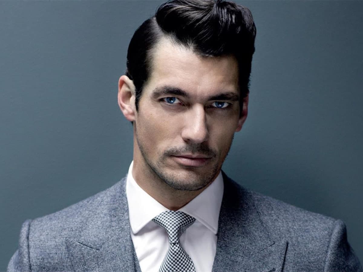 David Gandy in a grey suit