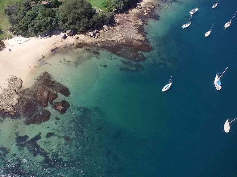 overhead shot of a beach