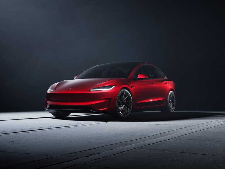 Tesla model 3 performance front three quarter angle