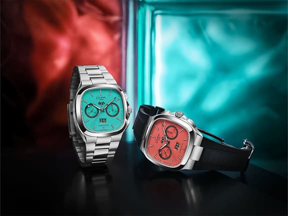 Glashütte Original Seventies Chronograph Panorama Date "Swimming Pool" and "Watermelon" Editions | Image: Glashütte Original