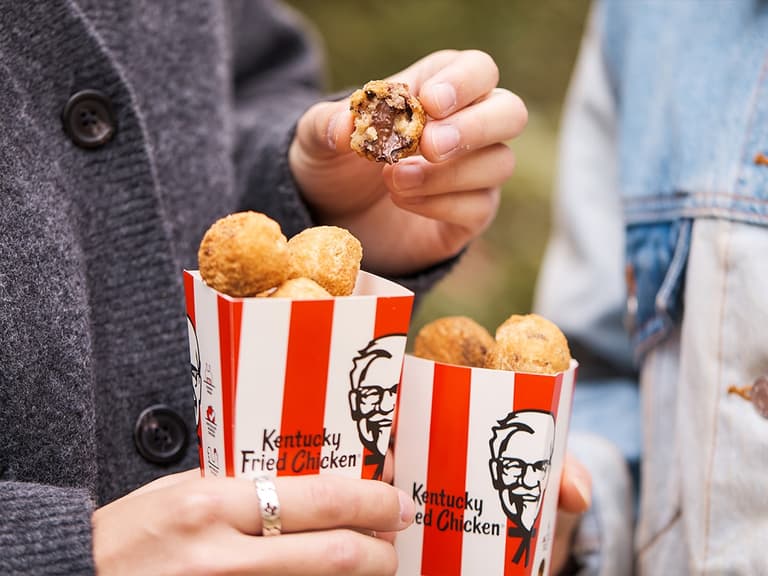 Kfc fried cookie dough in hand