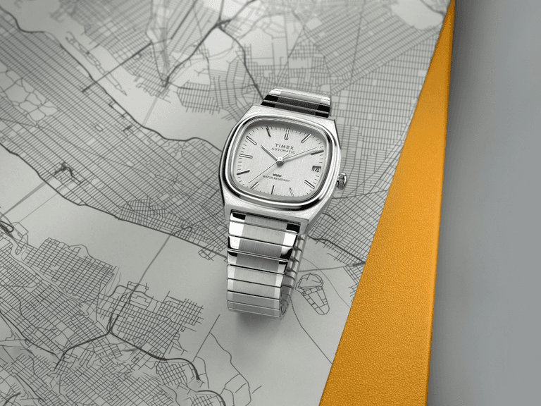Automatic 1983 Reissue Watch in Silver Tone | Image: Timex