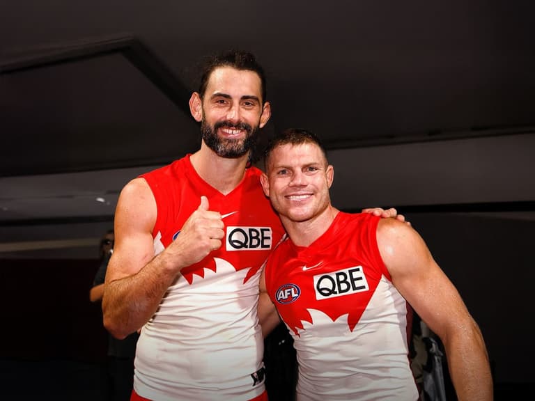 Sydney Swans players Brodie Grundy and Taylor Adams | Image: Sydney Swans/Instagram