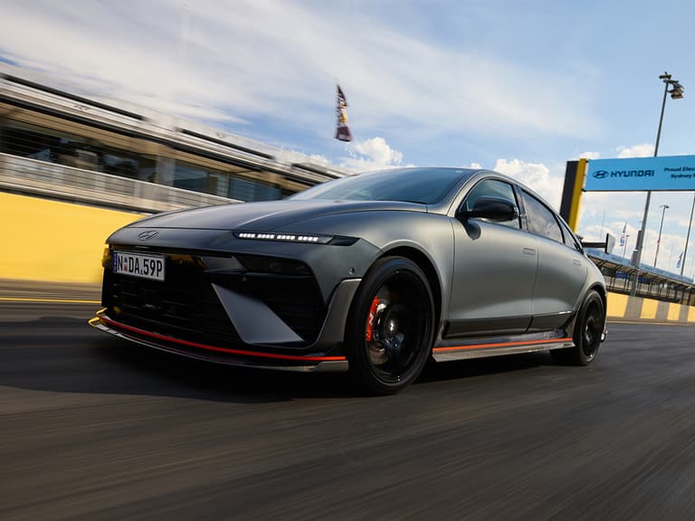 Hyundai ioniq 6 n n performance accessories front three quarter