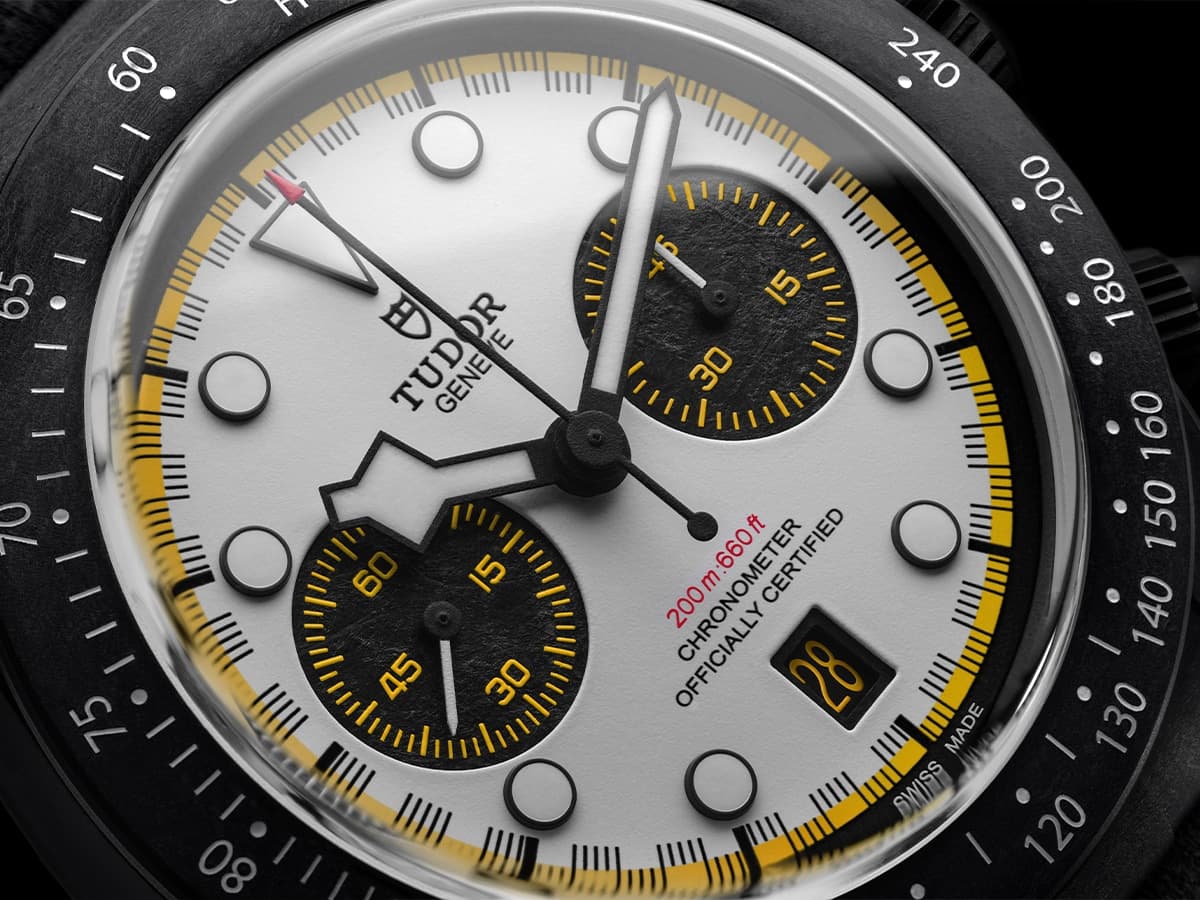 Tudor black bay chrono carbon 26 dial