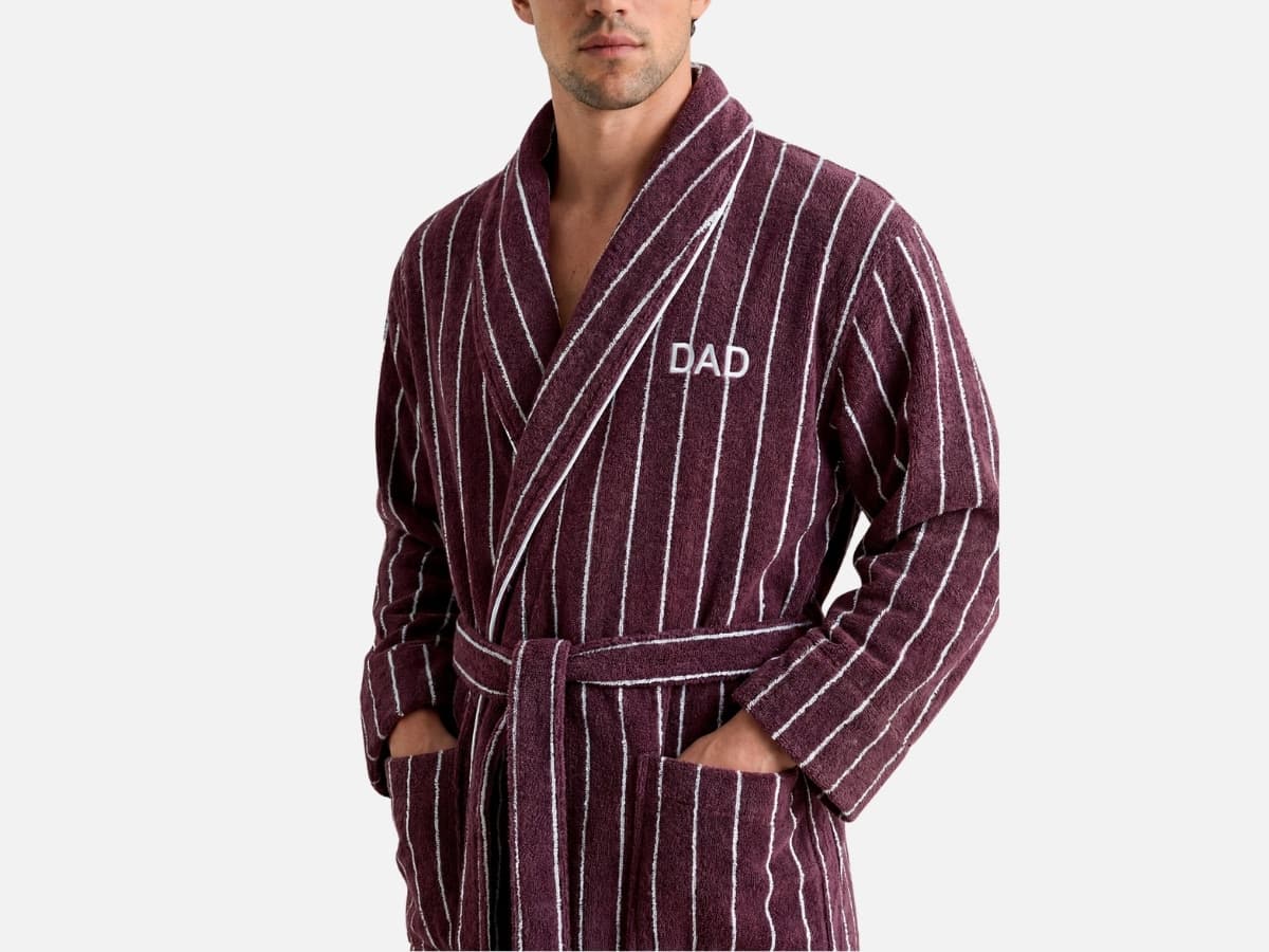 Sheridan striped bathrobe in clove